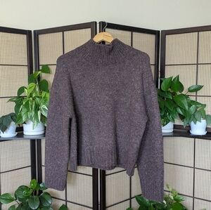 Everlane The Cloud Oversized Turtleneck in Heathered Burgundy